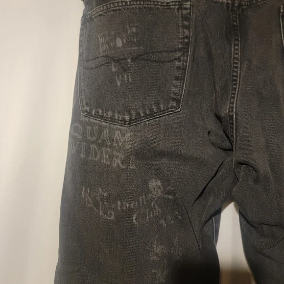 Polo Ralph Lauren RL Tigers Varsity P Graffiti Classic Fit Jeans 38 x 32 - Picture 7 of 10